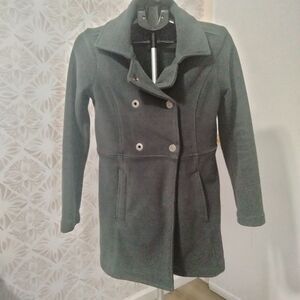 Athleta Switchback Fleece Double-Breasted Pea Coat Gray